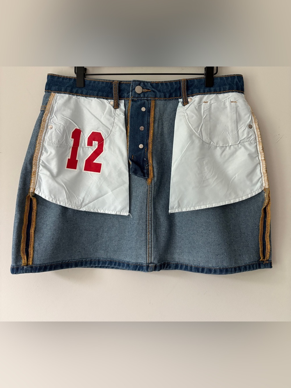 Micas Reversible Denim Pocket Mini Skirt - XL - Picture 7 of 12